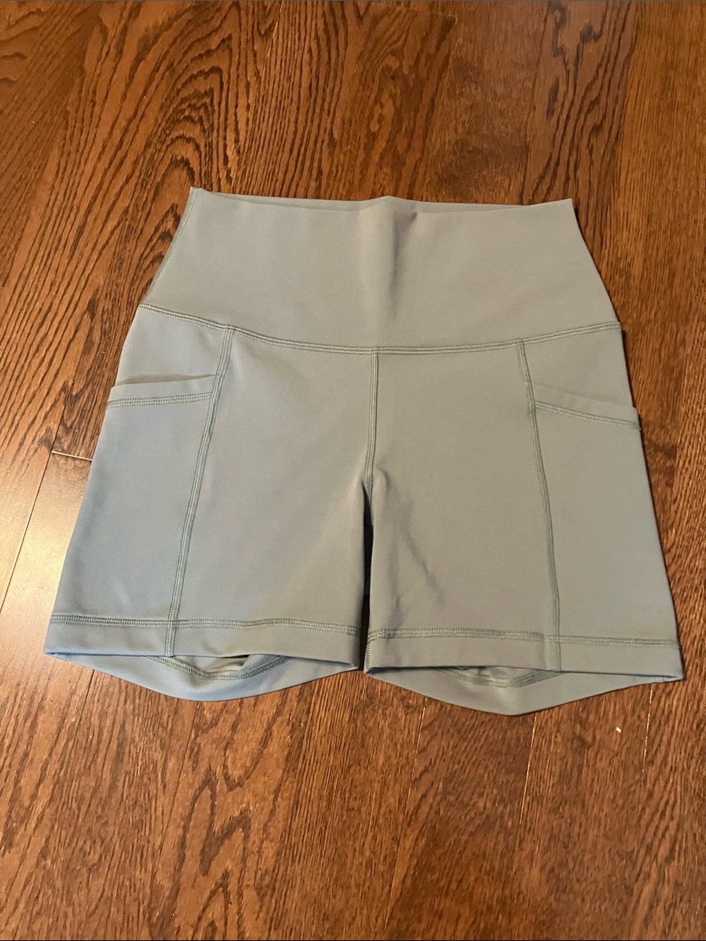 90 Degree By Reflex High-Waist Bike Shorts in a sage green w/ 4 FREE bracelets:)